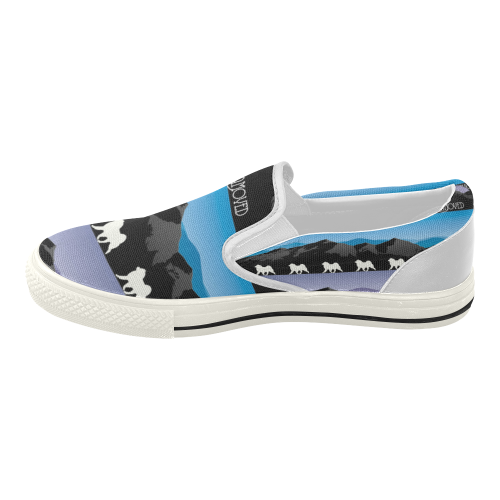 Samoyed Rockin the Rockies Women's Slip-on Canvas Shoes (Model 019)