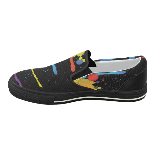Crazy multicolored running SPLASHES Women's Slip-on Canvas Shoes (Model 019)