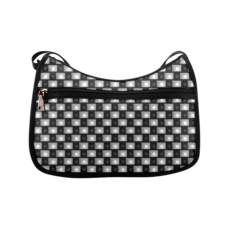 Interwoven Highlights - Black & Gray Crossbody Bags (Model 1616)