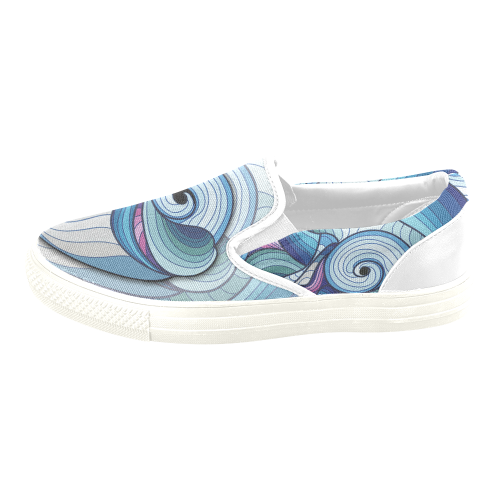 Astract baby dolphin Women's Unusual Slip-on Canvas Shoes (Model 019)