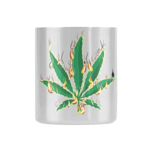 Flaming Marijuana Leaf Classic Insulated Mug(10.3OZ)