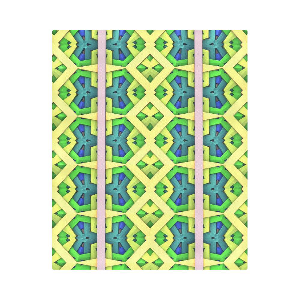 3-D Geometric Pattern Duvet Cover 86"x70" ( All-over-print)