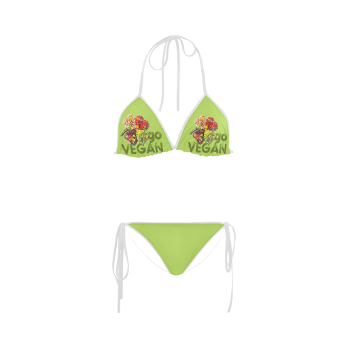 Go Vegan Clover Think Green Fruits Vegetables Custom Bikini Swimsuit