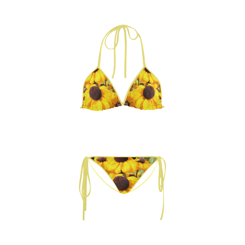 Yellow Flowers Custom Bikini Swimsuit