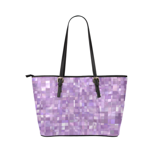 Purple Pearl Mosaic Leather Tote Bag/Large (Model 1651)