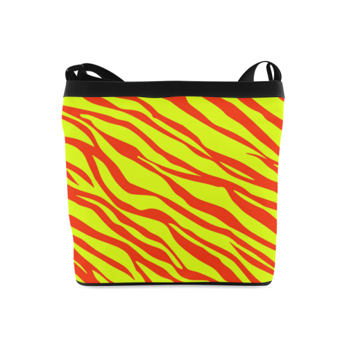 Cherry Red Sunshine Yellow Zebra Stripes Crossbody Bags (Model 1613)