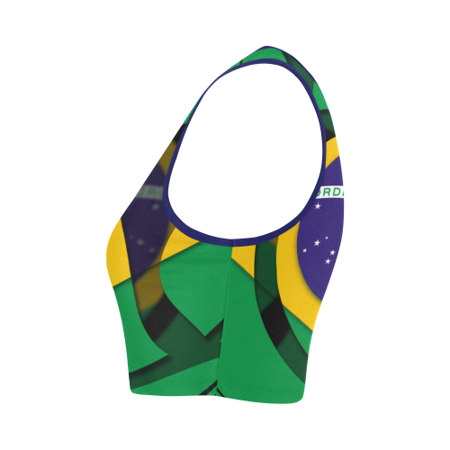 The Flag of Brazil Women's Crop Top (Model T42)