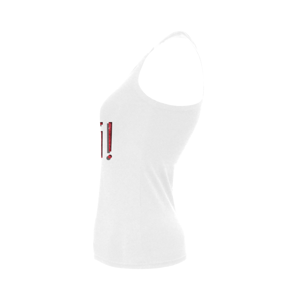 Red Sequin-Look BLING Women's Shoulder-Free Tank Top (Model T35)
