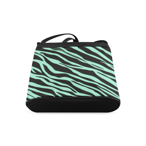 Mint Green Zebra Stripes Crossbody Bags (Model 1613)