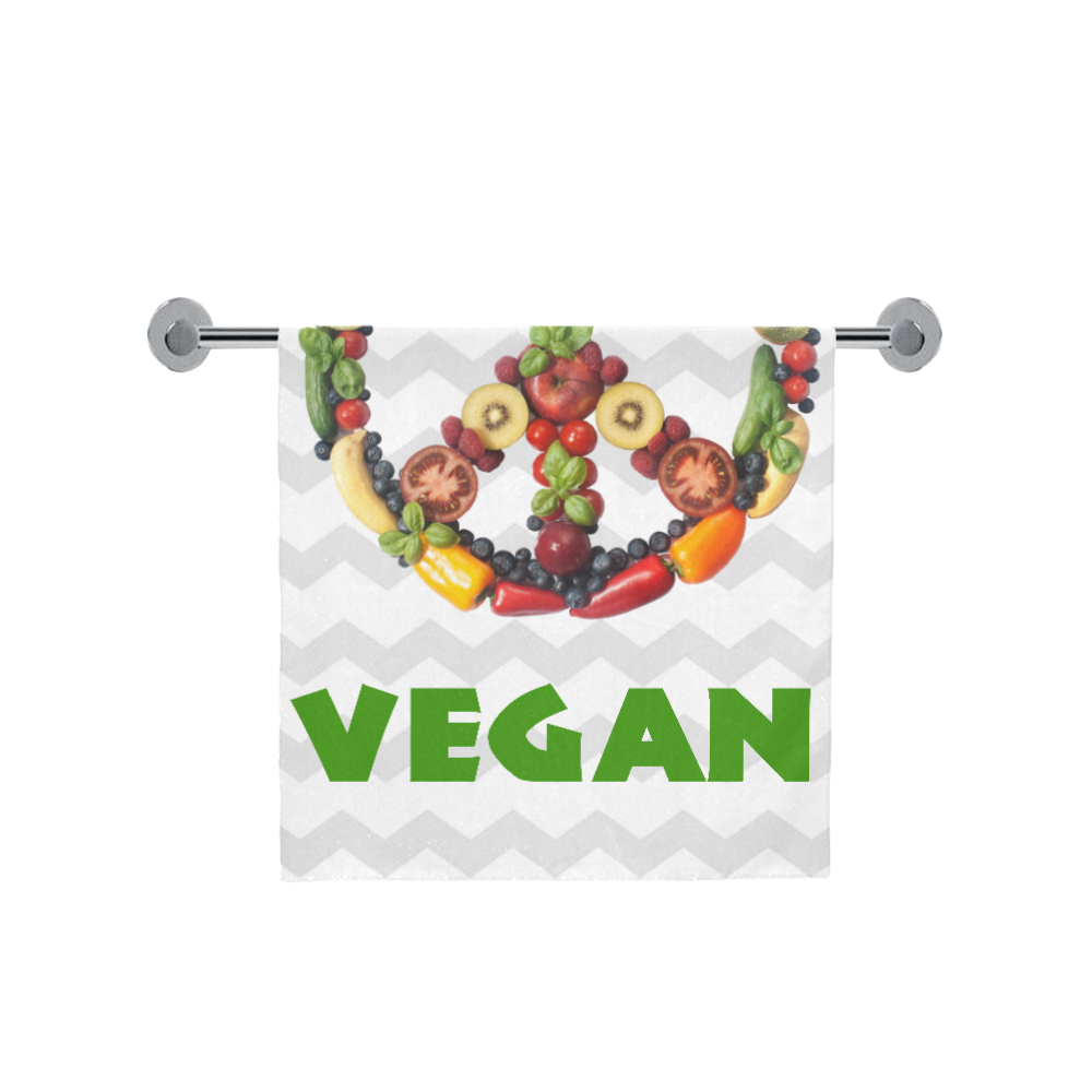 Peace Vegan Fruits Vegetables Symbol Bath Towel 30"x56"