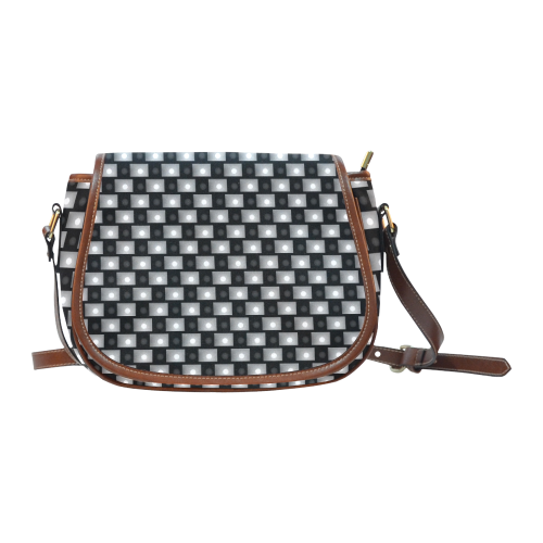 Interwoven Highlights - Black & Gray Saddle Bag/Small (Model 1649) Full Customization