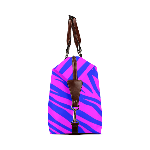 Hot Pink Blue Zebra Stripes Classic Travel Bag (Model 1643)