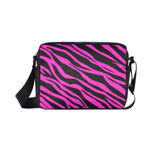 Hot Pink Zebra Stripes Classic Cross-body Nylon Bags (Model 1632)