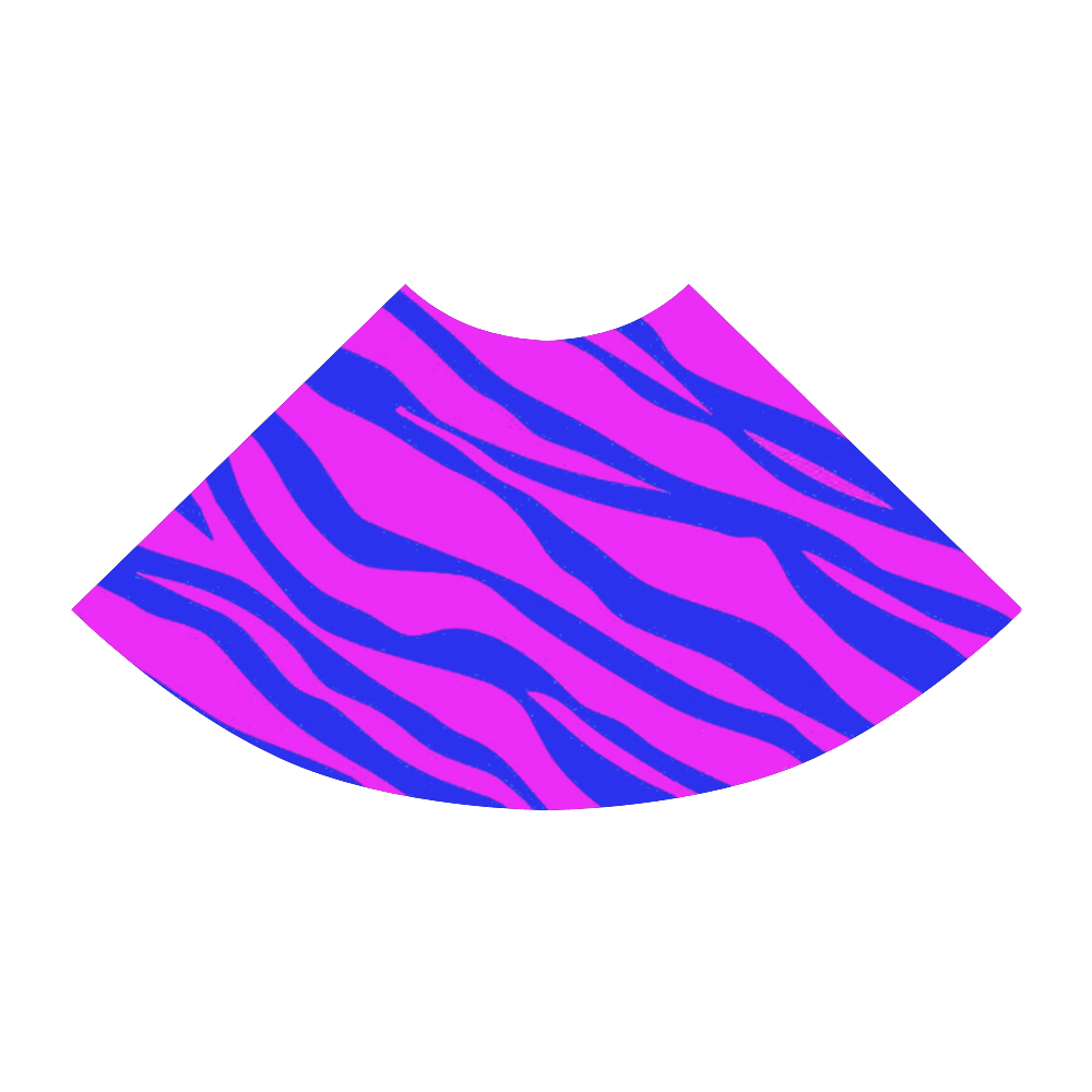 Hot Pink Blue Zebra Stripes Atalanta Sundress (Model D04)