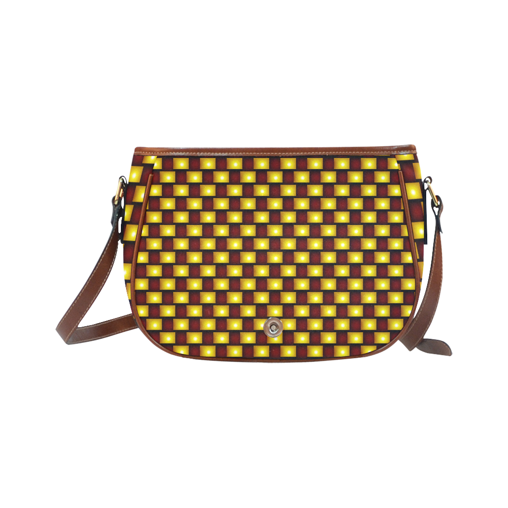 Interwoven Highlights - Yellow And Red Saddle Bag/Large (Model 1649)