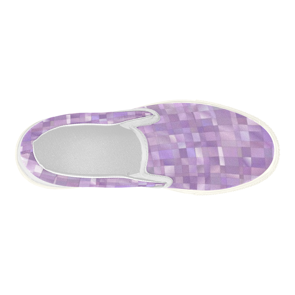 Purple Pearl, Mosaic Women's Slip-on Canvas Shoes (Model 019)