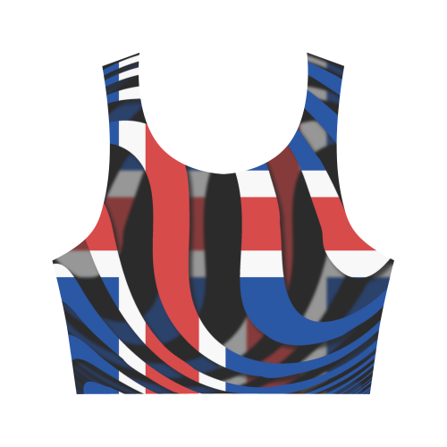 The Flag of Iceland Women's Crop Top (Model T42)