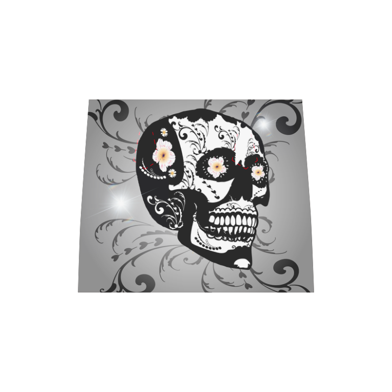 Wonderful sugar skull in black and white Boston Handbag (Model 1621)