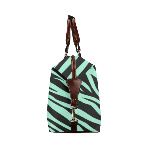 Mint Green Zebra Stripes Classic Travel Bag (Model 1643)