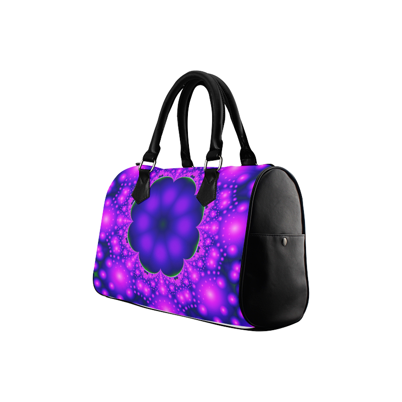 Purple and pink glow Boston Handbag (Model 1621)