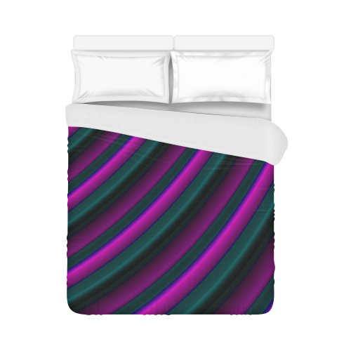 Purple Gradient Stripes Duvet Cover 86"x70" ( All-over-print)