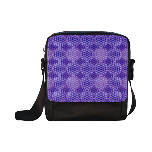 FLOWER OF LIFE stamp pattern purple violet Crossbody Nylon Bags (Model 1633)