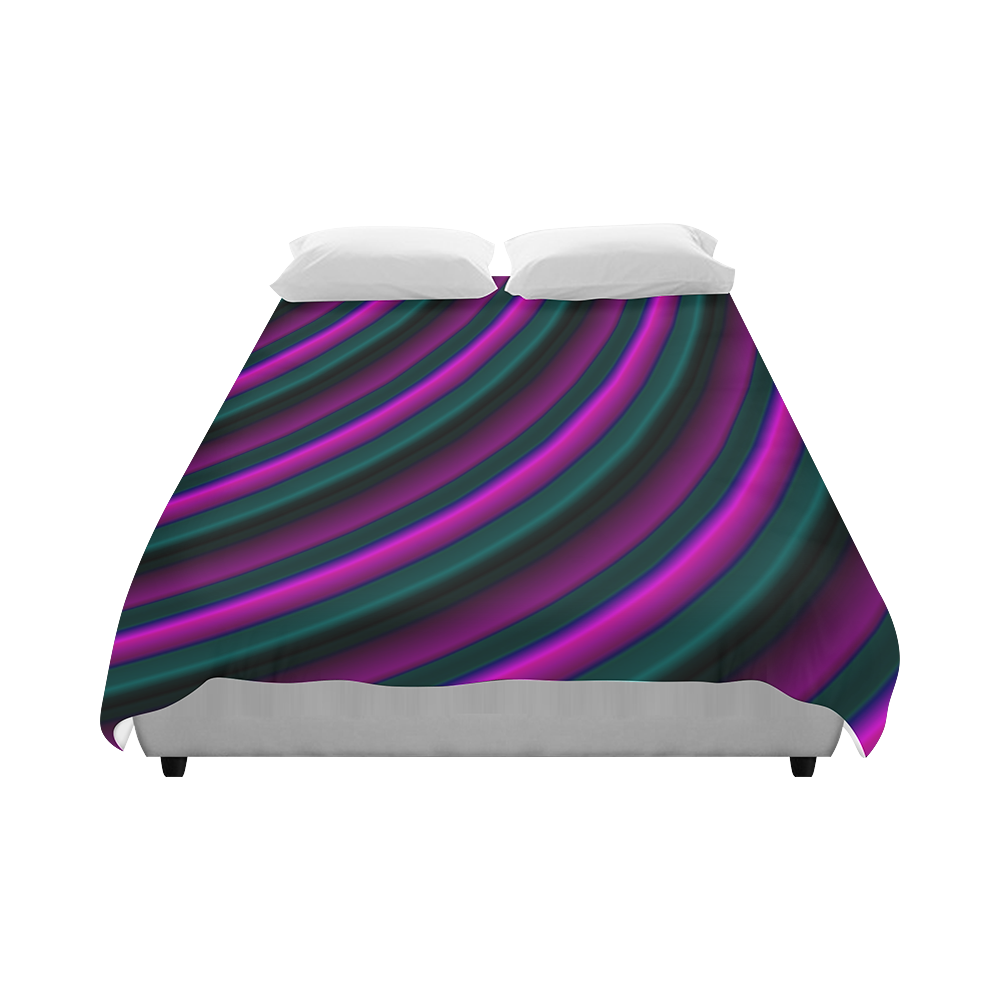 Purple Gradient Stripes Duvet Cover 86"x70" ( All-over-print)
