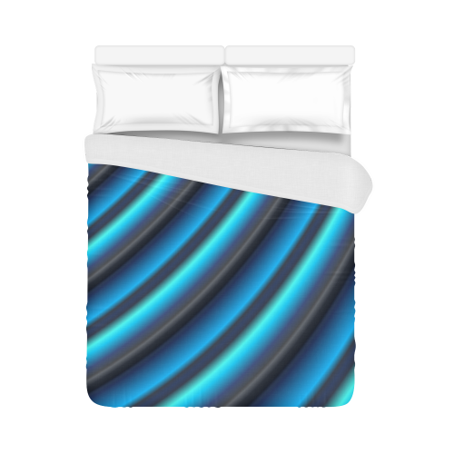 Blue Gradient Stripes Duvet Cover 86"x70" ( All-over-print)