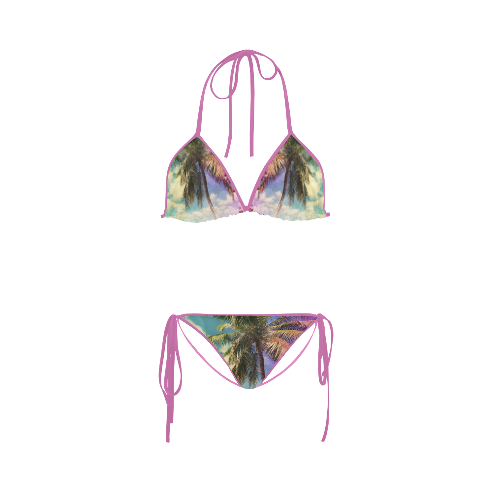 Prismatic Palm (pink) Custom Bikini Swimsuit