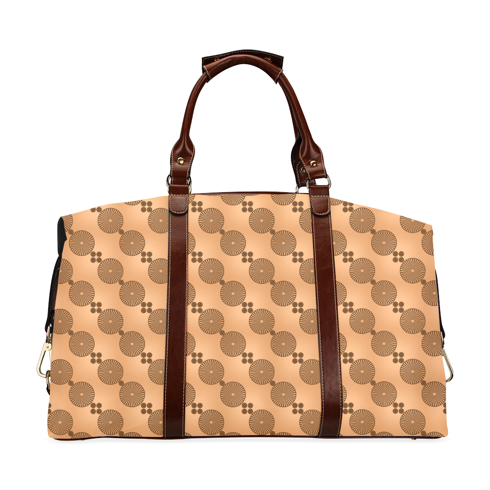 Brown Chocolate Wheels Pattern Classic Travel Bag (Model 1643)