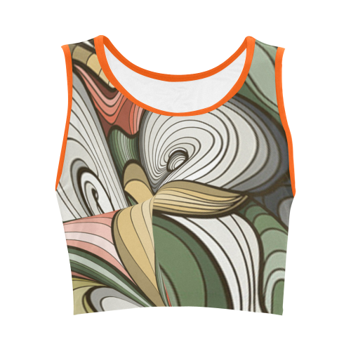 Abstract flowers Women's Crop Top (Model T42)