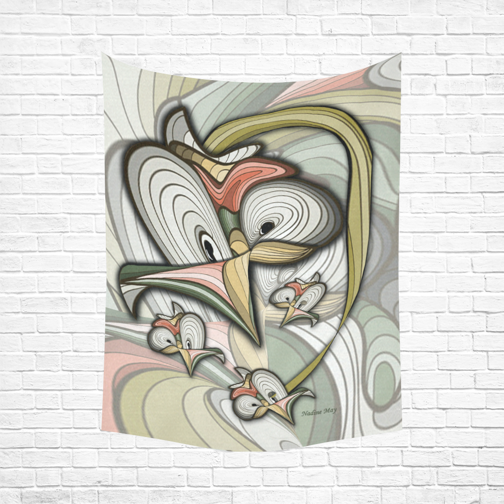 Abstract flowers Cotton Linen Wall Tapestry 60"x 80"