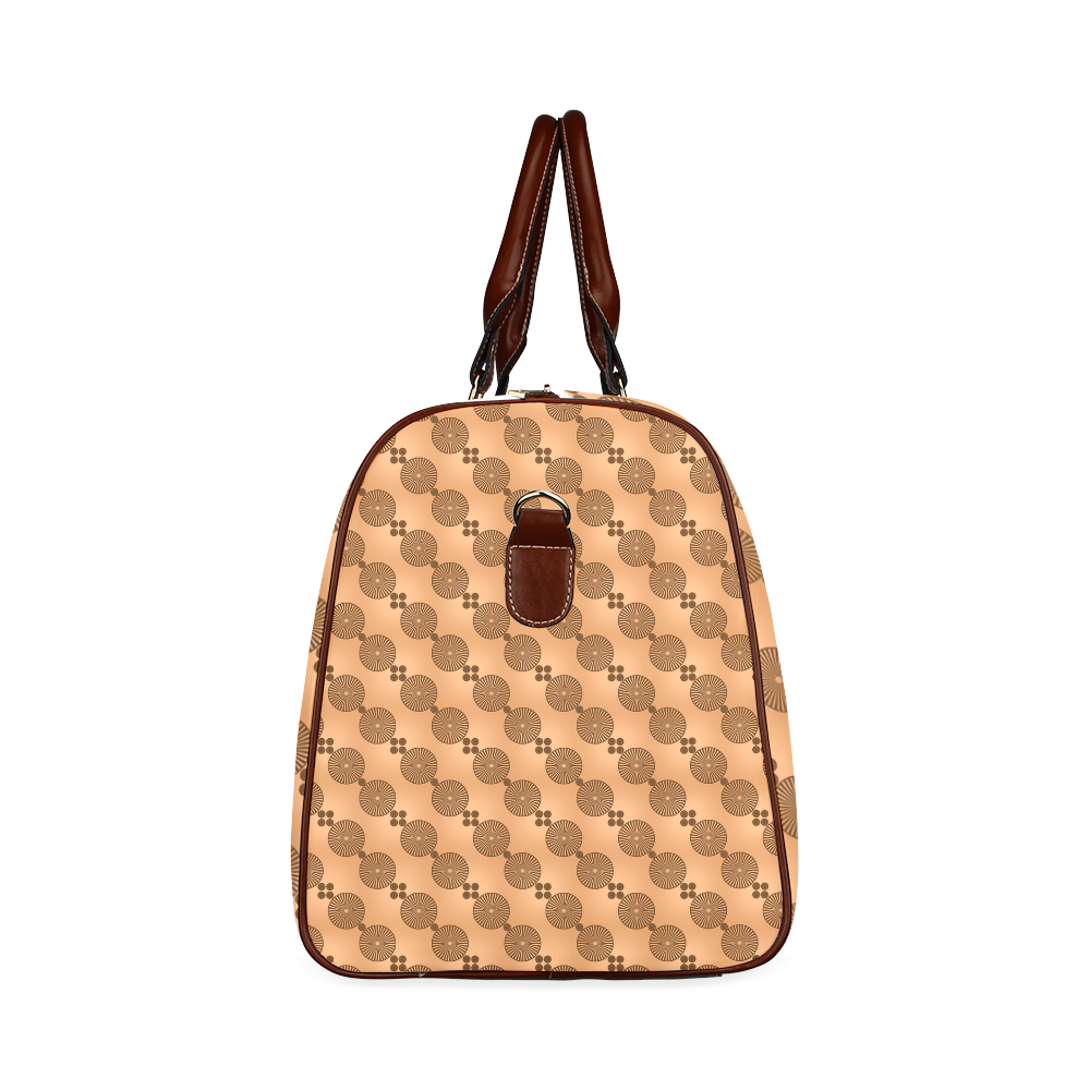 Brown Chocolate Wheels Pattern Waterproof Travel Bag/Small (Model 1639)