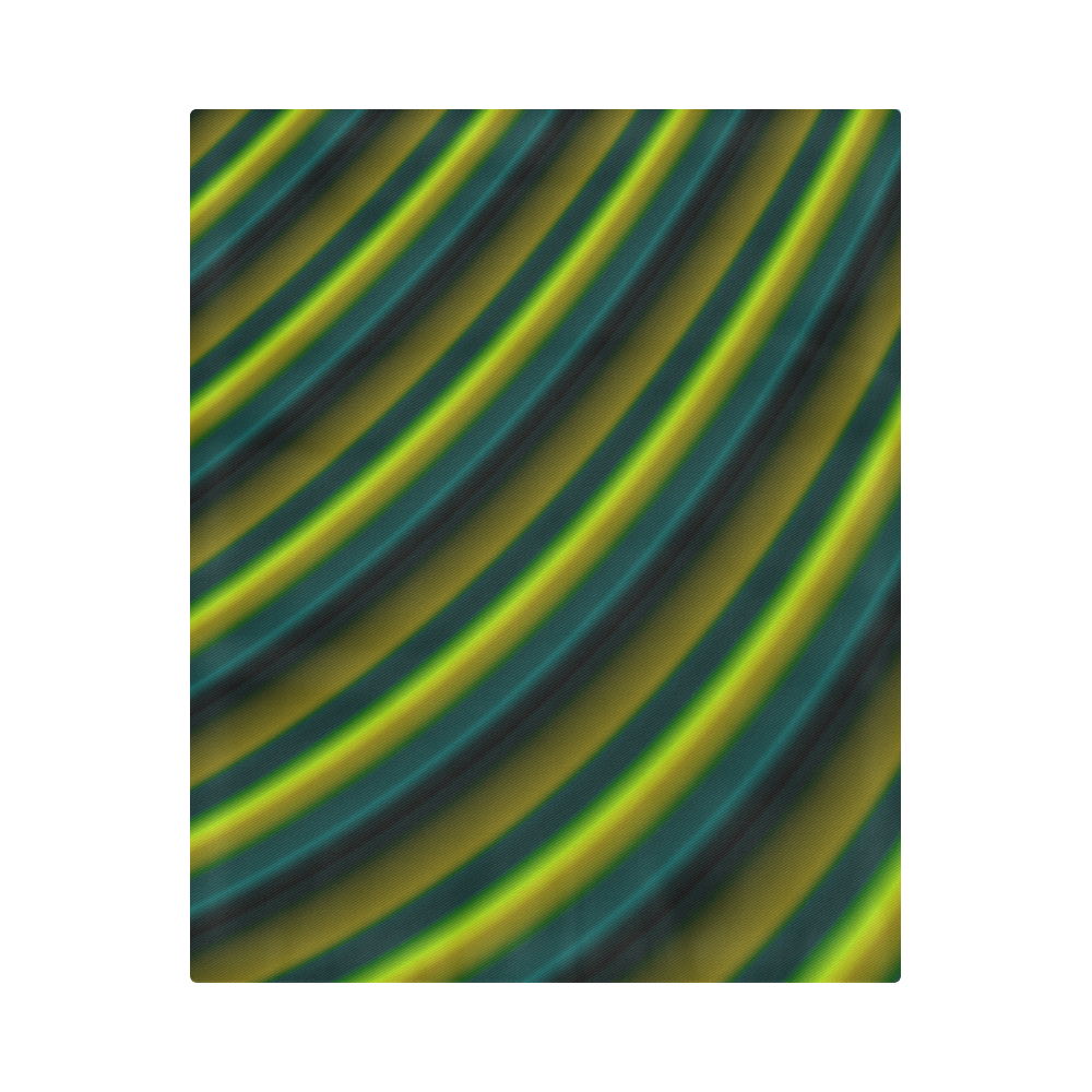 Lime Green Gradient Stripes Duvet Cover 86"x70" ( All-over-print)