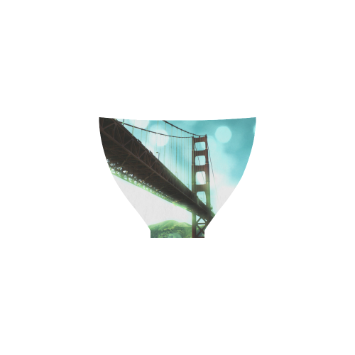 Green Bokeh Golden Gate Bridge (white) Custom Bikini Swimsuit