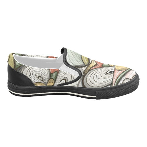 Organic abstracts Men's Slip-on Canvas Shoes (Model 019)