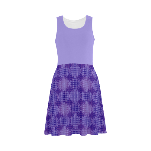 FLOWER OF LIFE stamp pattern purple violet Atalanta Sundress (Model D04)