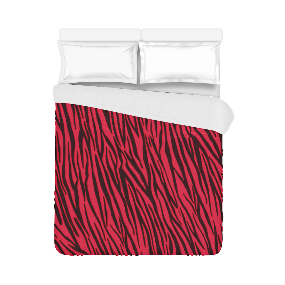 Red Zebra Stripes Duvet Cover 86"x70" ( All-over-print)