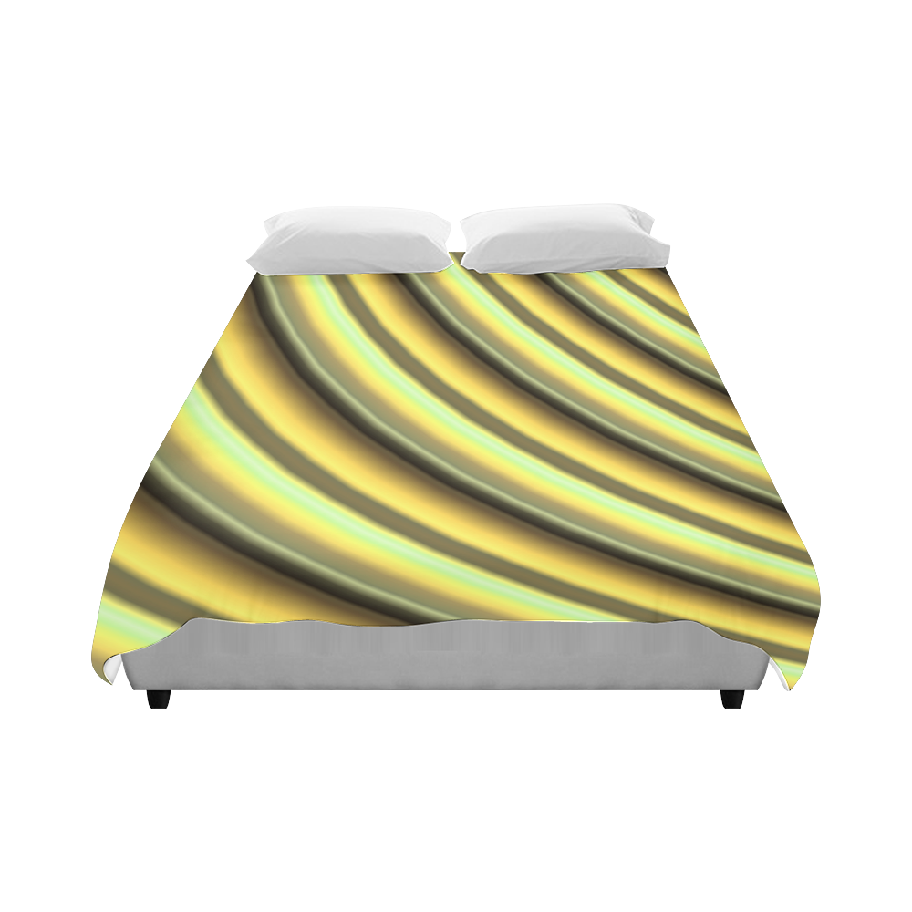 Banana Yellow Gradient Stripes Duvet Cover 86"x70" ( All-over-print)