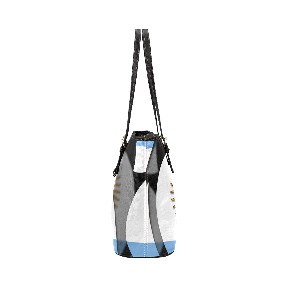 The Flag of Argentina Leather Tote Bag/Large (Model 1651)