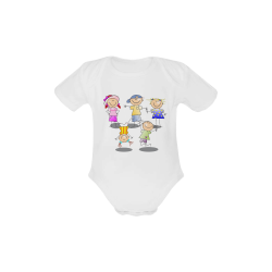 Stick Figure Children Baby Powder Organic Short Sleeve One Piece (Model T28)