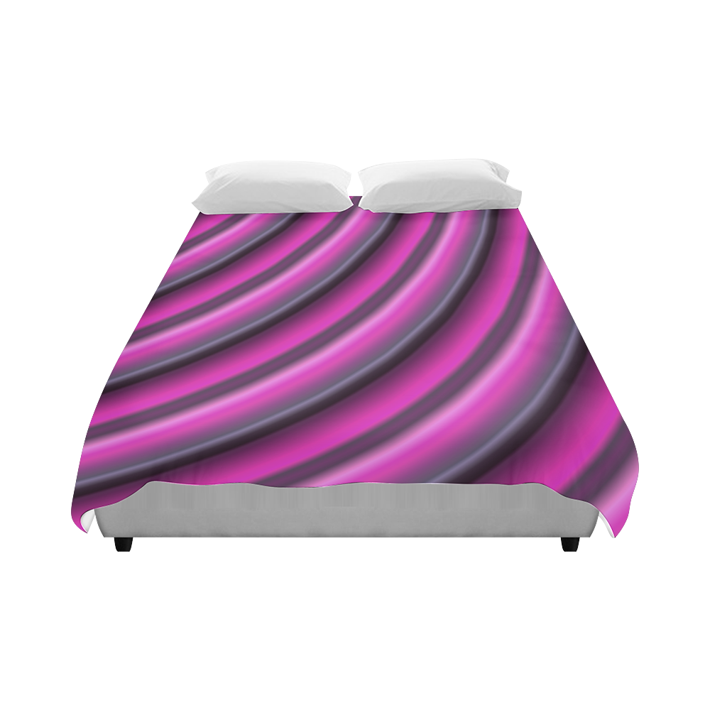 Pink Gradient Stripes Duvet Cover 86"x70" ( All-over-print)