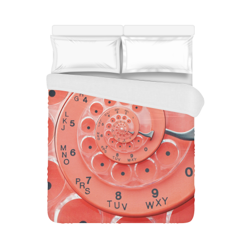 Retro Vintage Apricot Rotary Dial Spiral Droste Duvet Cover 86"x70" ( All-over-print)
