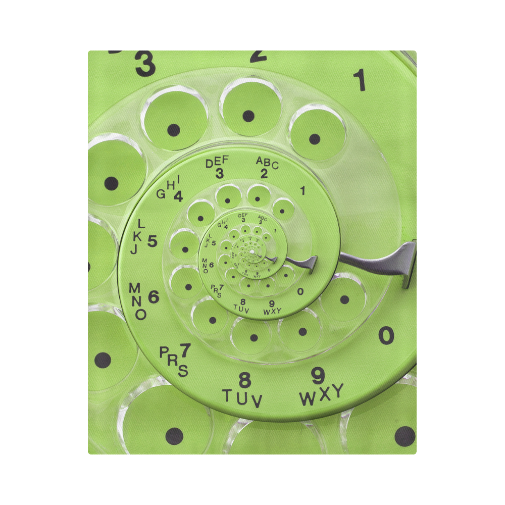 Retro Vintage Lime Green Rotary Dial Spiral Droste Duvet Cover 86"x70" ( All-over-print)