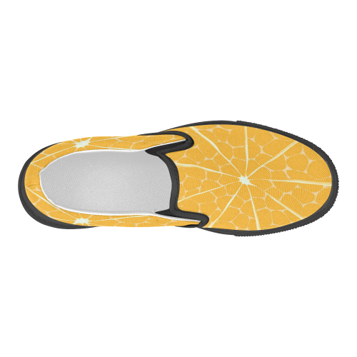 orange Women's Slip-on Canvas Shoes (Model 019)