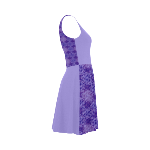 FLOWER OF LIFE stamp pattern purple violet Atalanta Sundress (Model D04)