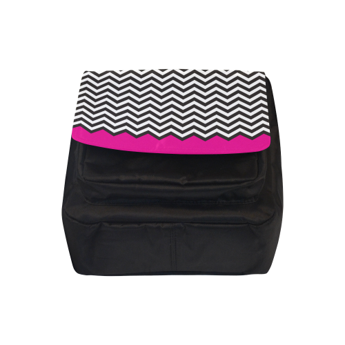 HIPSTER zigzag chevron pattern black & white Crossbody Nylon Bags (Model 1633)