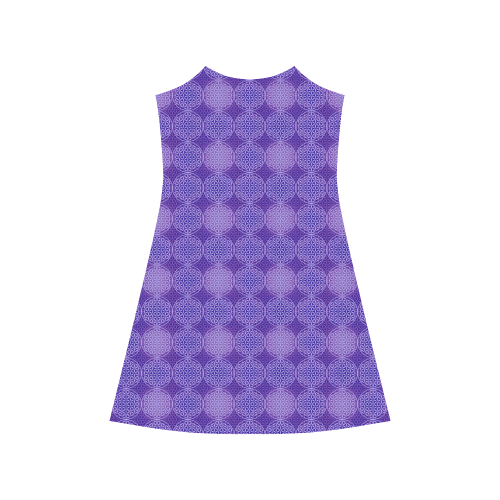 FLOWER OF LIFE stamp pattern purple violet Alcestis Slip Dress (Model D05)