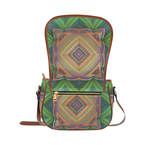 Four-sided Mandala Pattern Saddle Bag/Large (Model 1649)