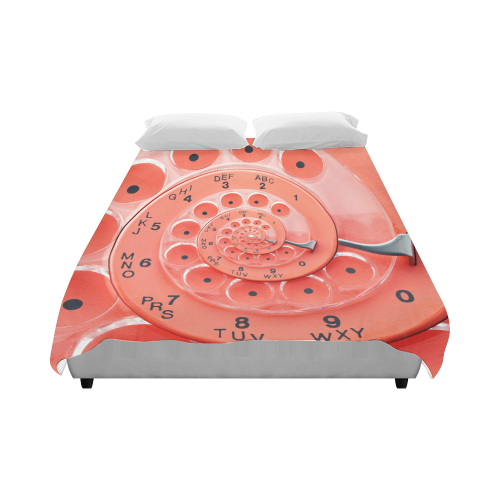 Retro Vintage Apricot Rotary Dial Spiral Droste Duvet Cover 86"x70" ( All-over-print)